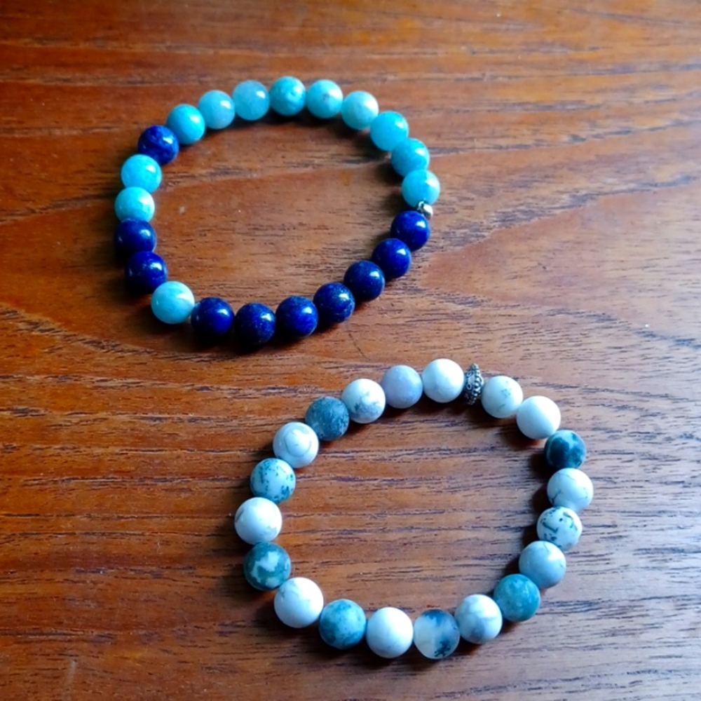 Bracelets Set of 2 Stone bead
